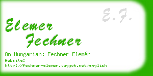 elemer fechner business card